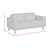 Destiny Loveseat with Wood Front in Pebble Brown - Tampa Furniture Outlet