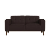 Destiny Loveseat with Wood Front in Pebble Brown - Tampa Furniture Outlet