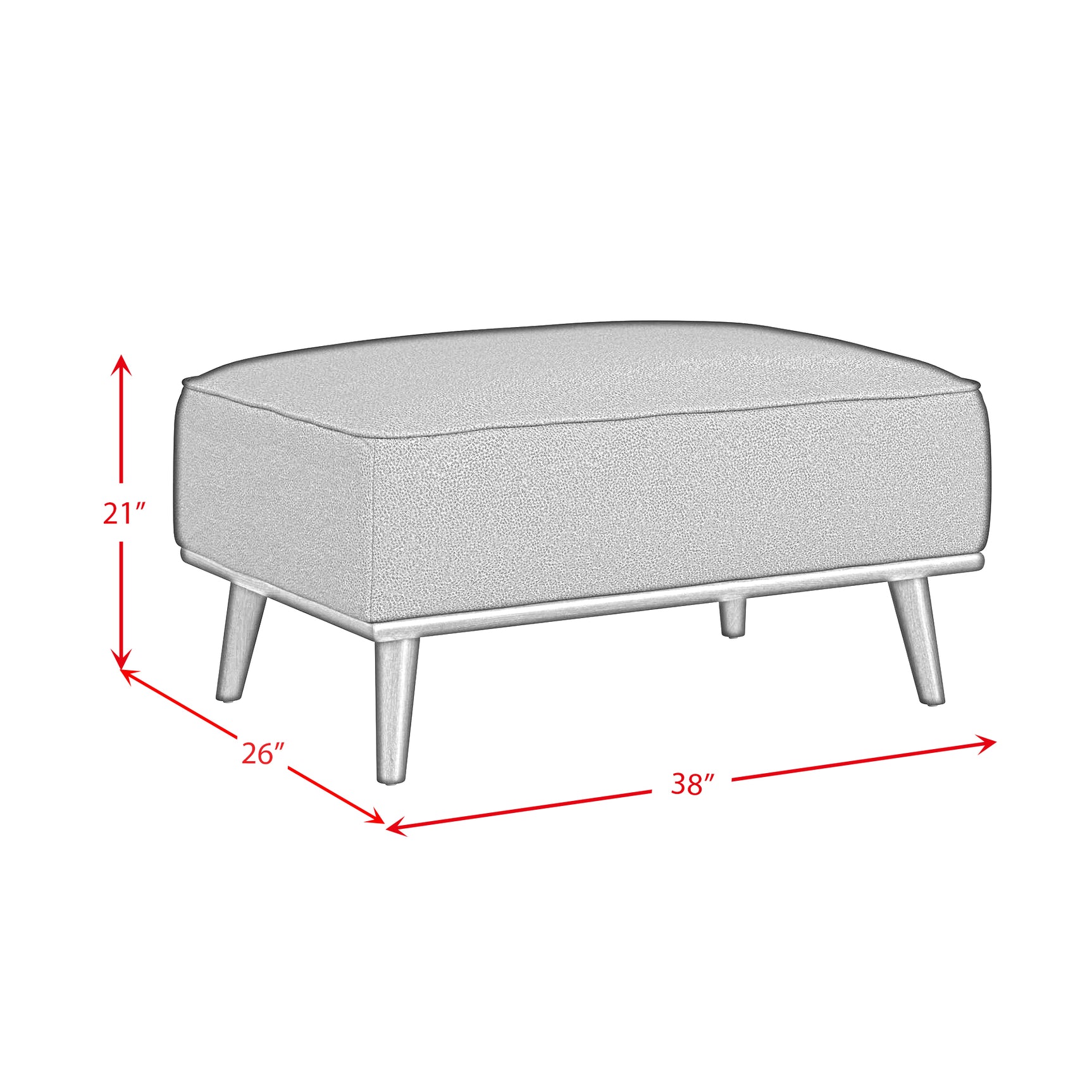 Destiny Ottoman with Wood Base in Pebble Tan - Tampa Furniture Outlet