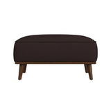 Destiny Ottoman with Wood Base in Pebble Brown - Tampa Furniture Outlet
