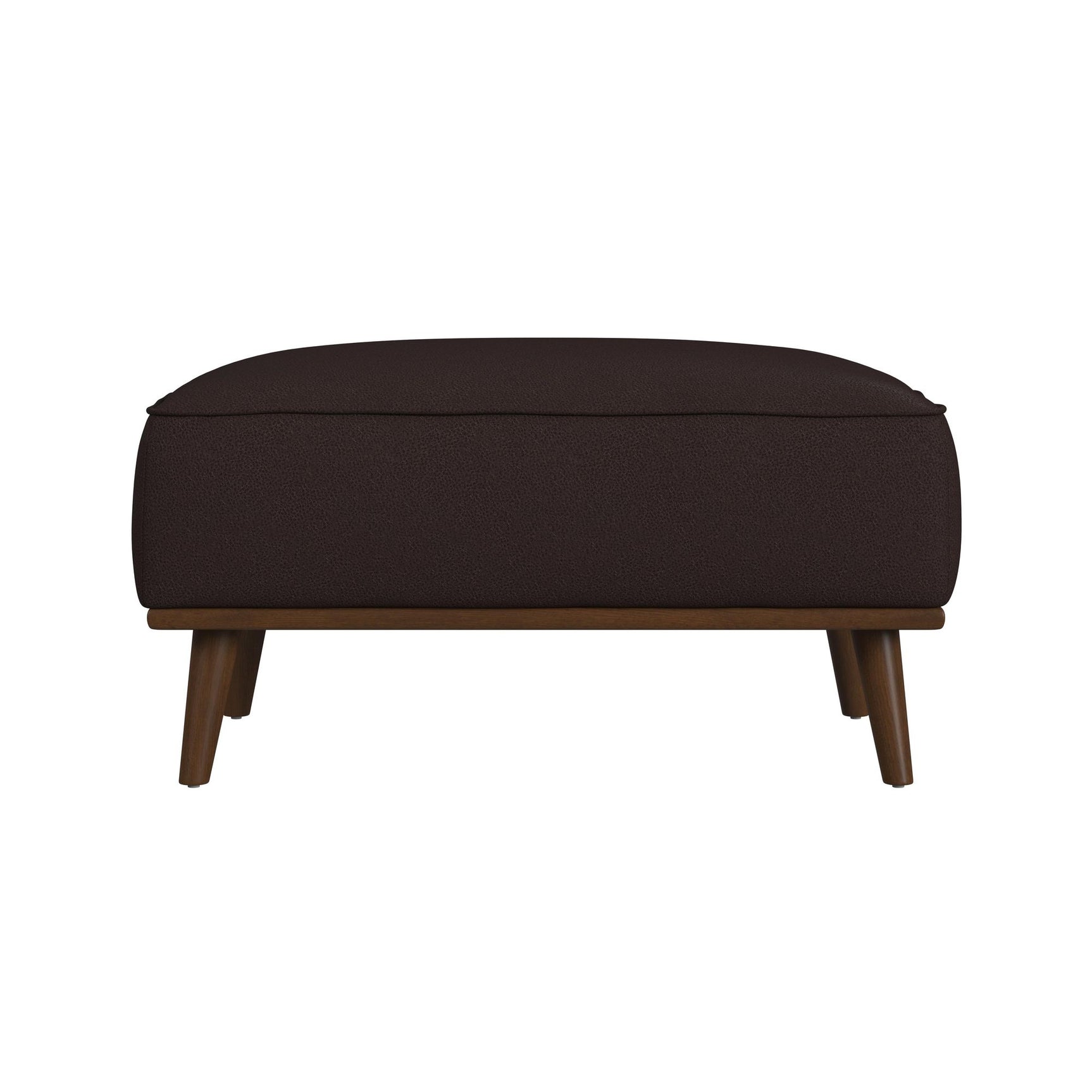 Destiny Ottoman with Wood Base in Pebble Brown - Tampa Furniture Outlet