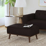Destiny Ottoman with Wood Base in Pebble Brown – SKU U-15000-8200-000 | Elements