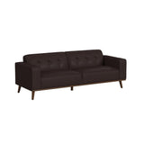Destiny Sofa with Wood Front in Pebble Brown - Tampa Furniture Outlet
