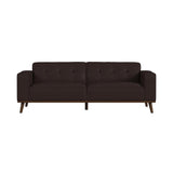 Destiny Sofa with Wood Front in Pebble Brown - Tampa Furniture Outlet
