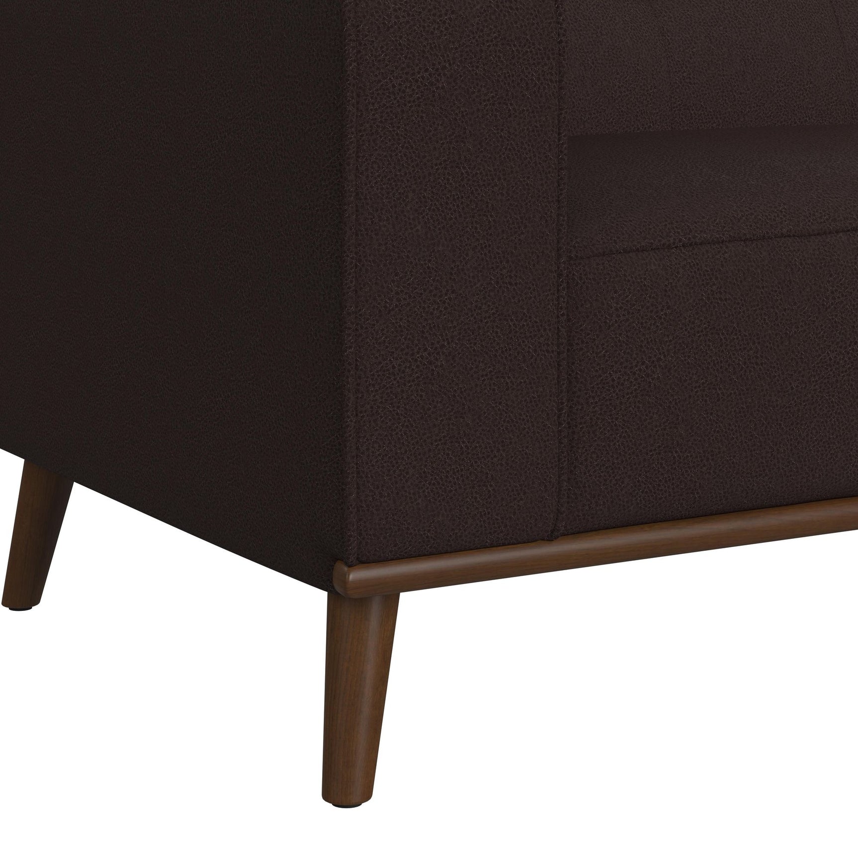 Destiny Loveseat with Wood Front in Pebble Brown - Tampa Furniture Outlet