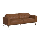 Destiny Sofa with Wood Front in Pebble Tan - Tampa Furniture Outlet