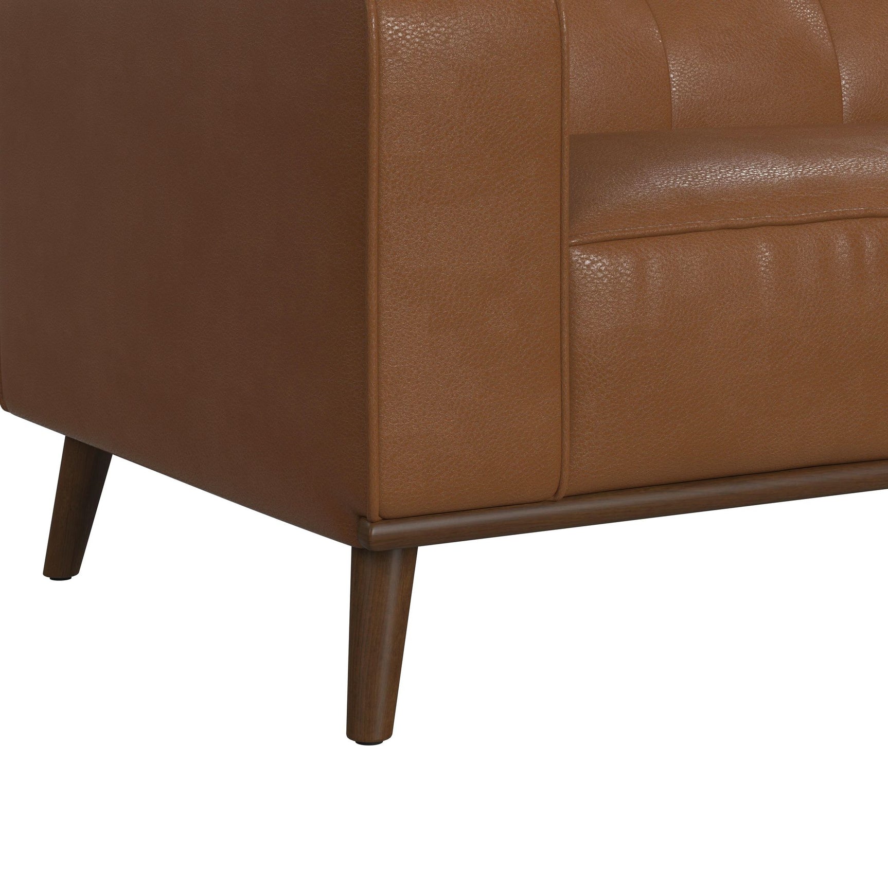 Destiny Loveseat with Wood Front in Pebble Tan - Tampa Furniture Outlet