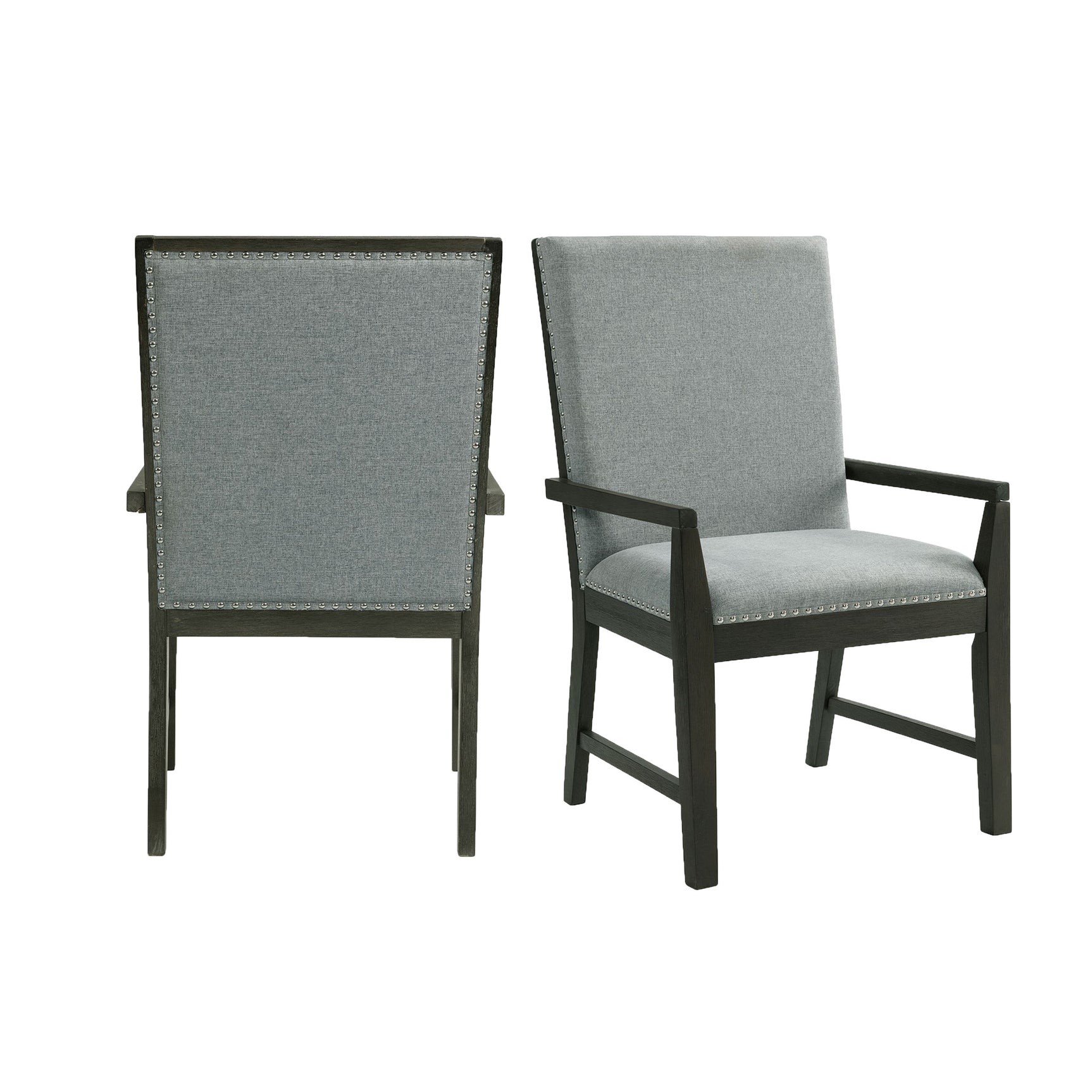 Donovan Upholstery Arm Chair Dark (2 Per Pack) - Tampa Furniture Outlet