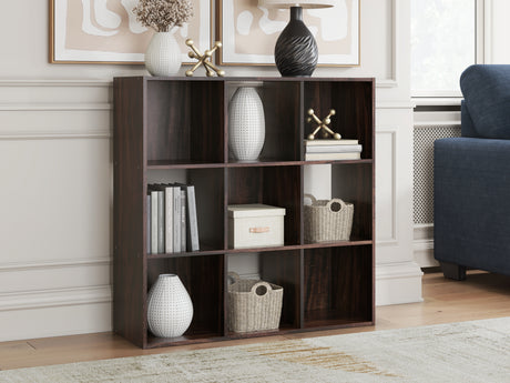 Tampa Furniture Outlet - Ashley Furniture - Glosmount Nine Cube Organizer - Nine Cube Organizer / Cherry/Light Brown - EA1055-3X3