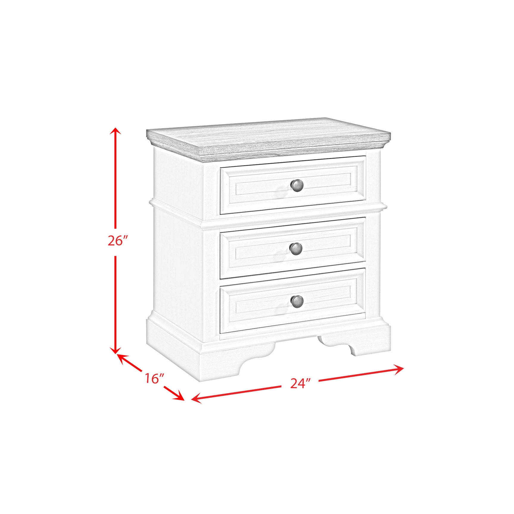 Eastwood Youth 3-Drawer Nightstand in Brown and Off-White - Tampa Furniture Outlet