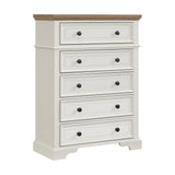 Eastwood Youth 5-Drawer Chest in Brown and Off-White - Tampa Furniture Outlet