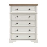 Eastwood Youth 5-Drawer Chest in Brown and Off-White - Tampa Furniture Outlet