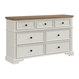 Eastwood Youth 7-Drawer Dresser in Brown and Off-White - Tampa Furniture Outlet