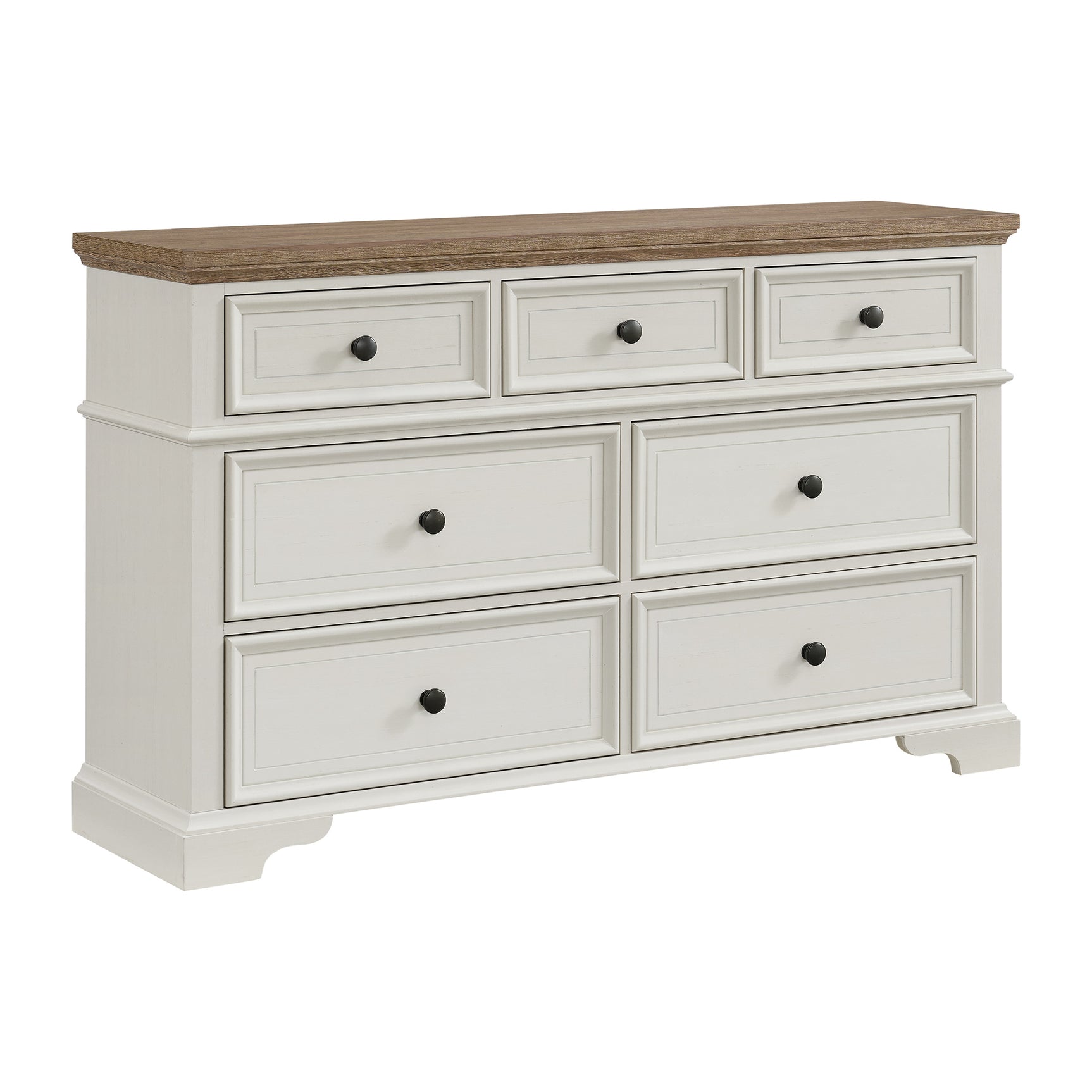 Eastwood Youth 7-Drawer Dresser in Brown and Off-White - Tampa Furniture Outlet
