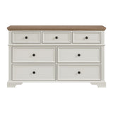 Eastwood Youth 7-Drawer Dresser in Brown and Off-White - Tampa Furniture Outlet