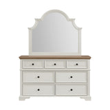 Eastwood Youth Dresser and Mirror Set in Brown and Off-White - Tampa Furniture Outlet