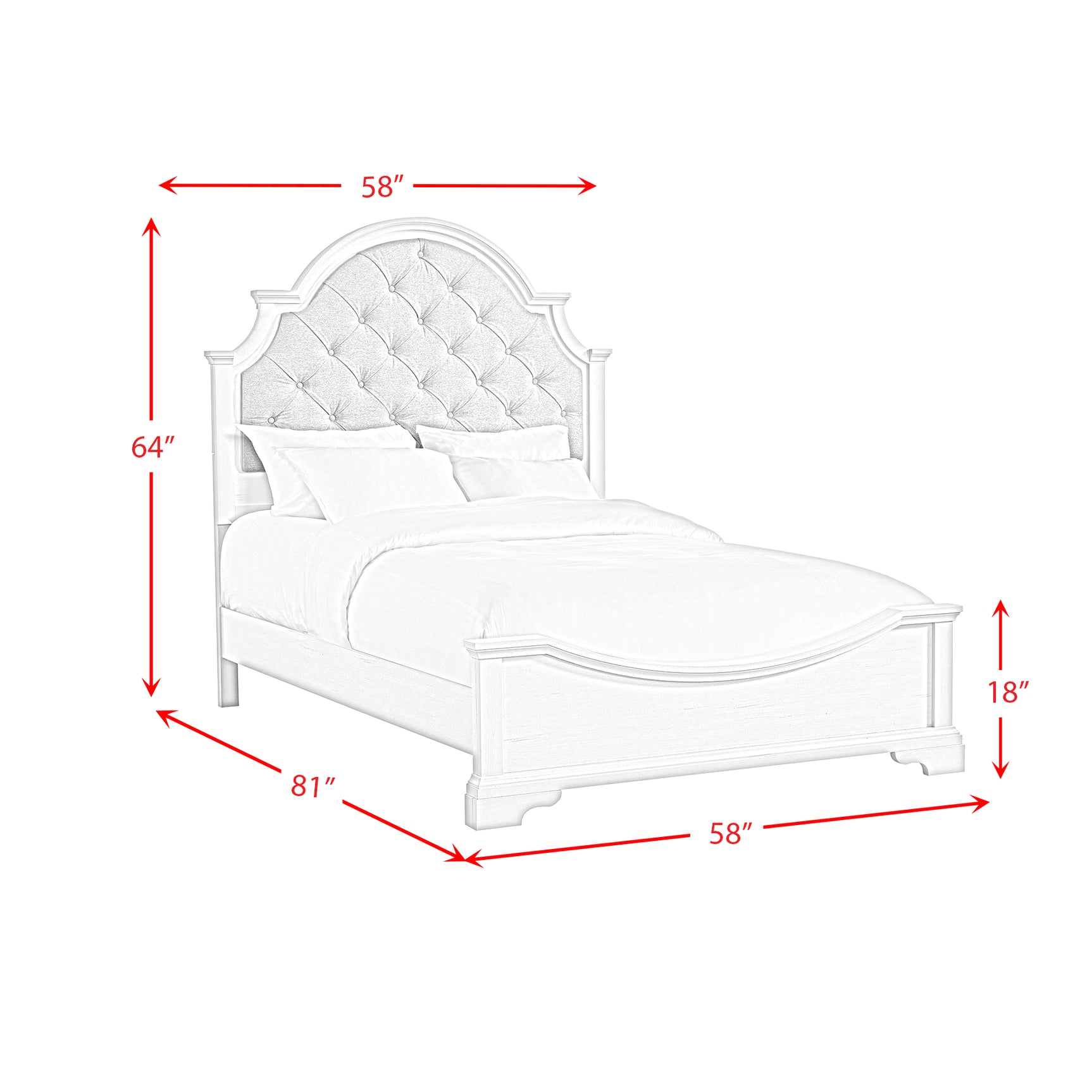 Eastwood Youth Full UPH Bed in Off-White - Tampa Furniture Outlet