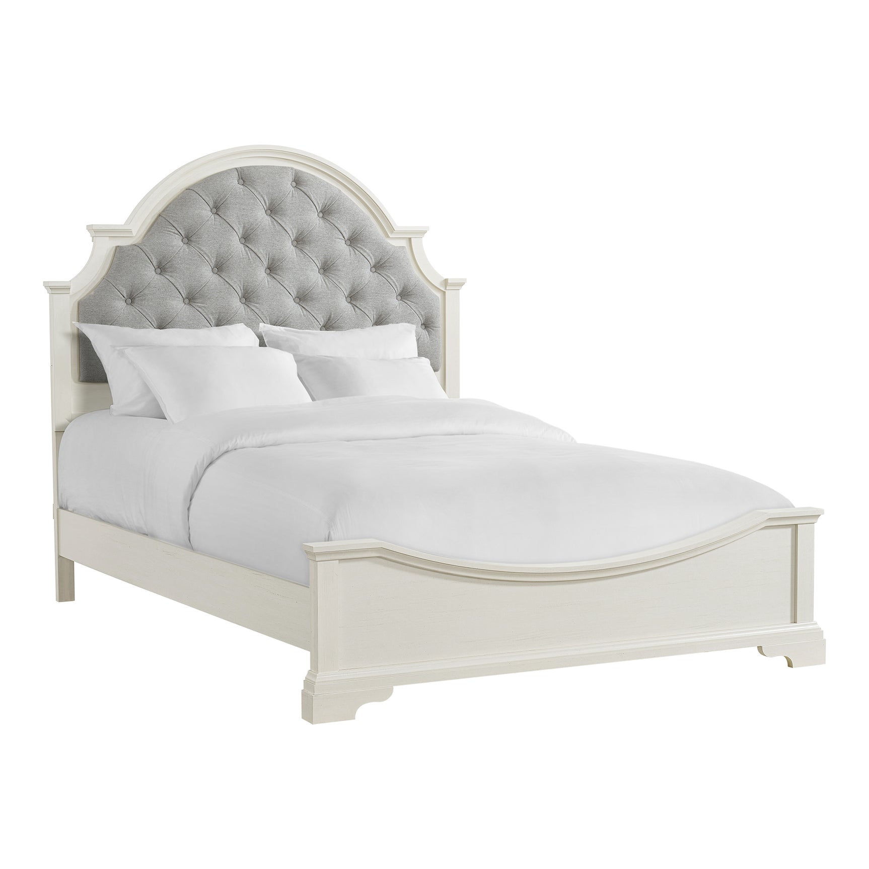 Eastwood Youth Queen UPH Bed in Off-White - Tampa Furniture Outlet