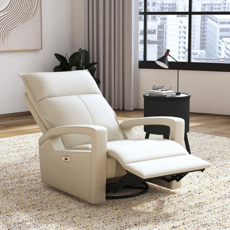 Eco P1 Recliner with Glider and Swivel in Del Mar Cream - Tampa Furniture Outlet