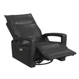 Eco P1 Recliner with Glider and Swivel in Del Mar Grey - Tampa Furniture Outlet