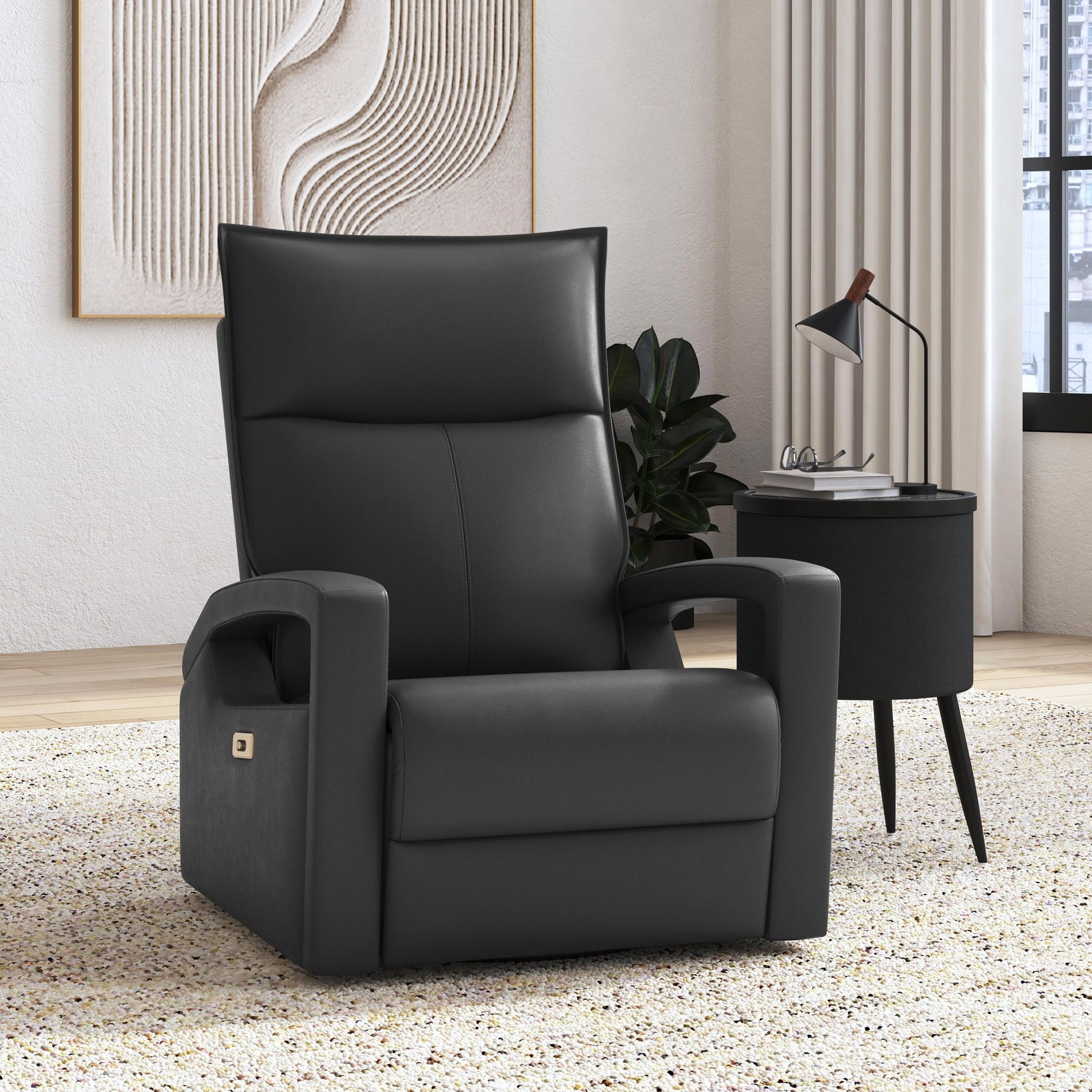 Eco P1 Recliner with Glider and Swivel in Del Mar Grey – SKU U-19020-4617-107P | Elements