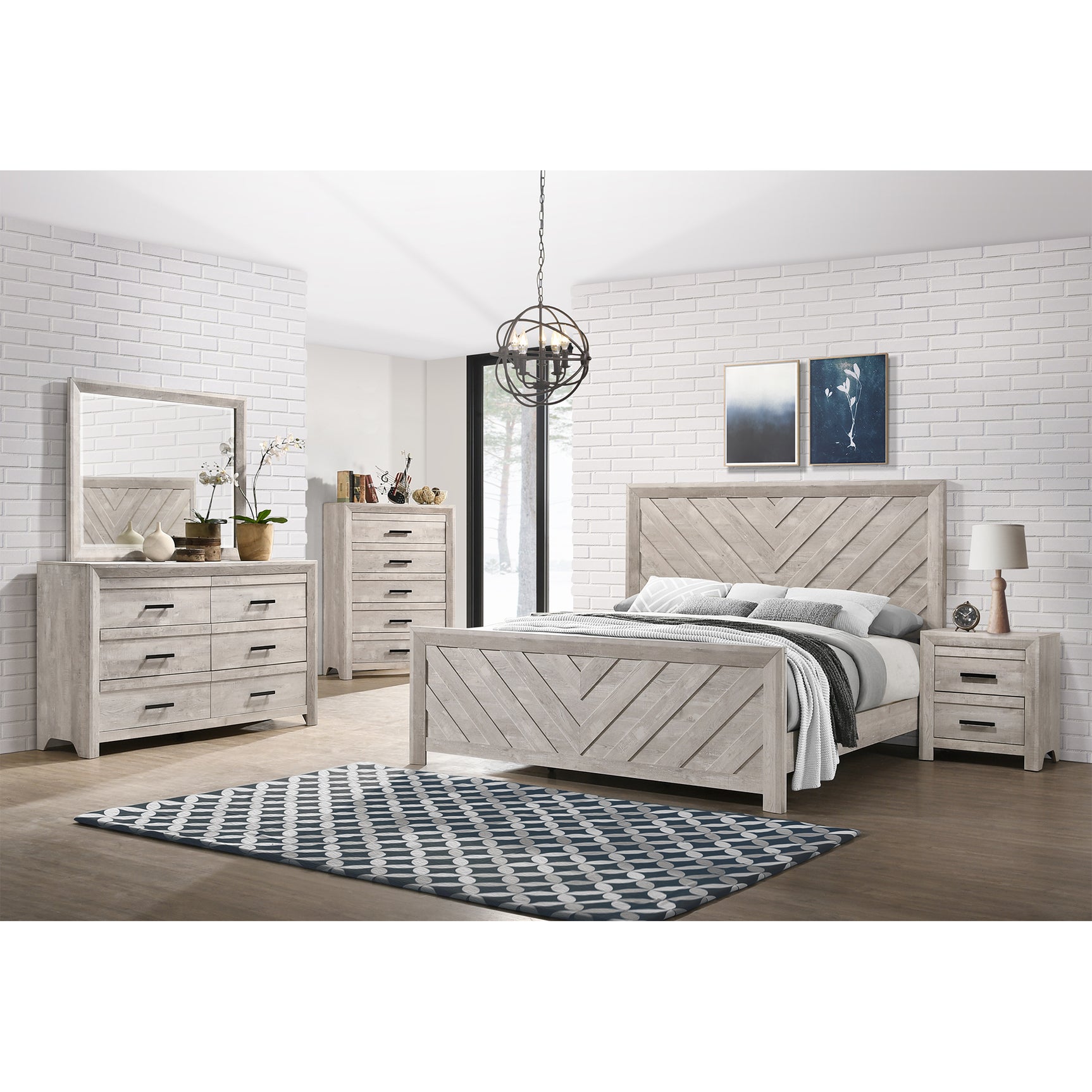 Eleanor King Bed in White – SKU EL700KBZS | Elements