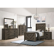 Eleanor Twin Bed in Mocha Grey – SKU EL400TBZS | Elements