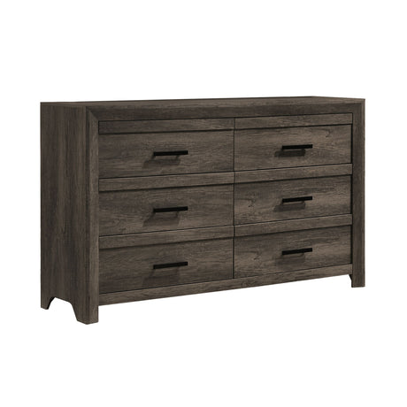 Eleanor 6-Drawer Dresser in Mocha Grey