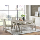 Eleanor Rectangular Dining Table in White – SKU D-6460-3-DT | Elements