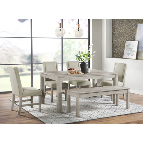 Eleanor Dining Bench in White – SKU D-6460-3-BN | Elements