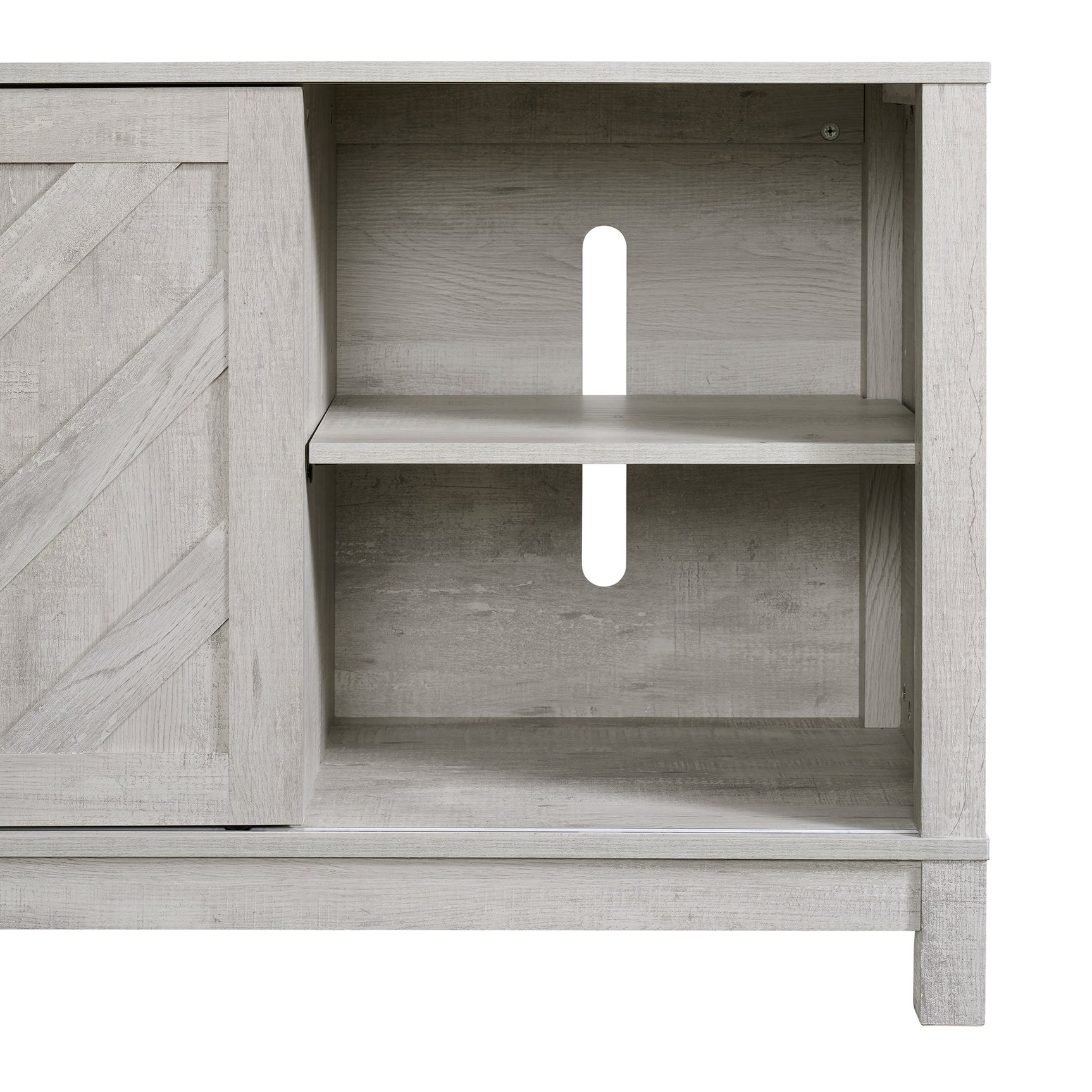 Eleanor 70" TV Stand with Sliding Door in White - Tampa Furniture Outlet