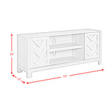 Eleanor 70" TV Stand with Sliding Door in White - Tampa Furniture Outlet