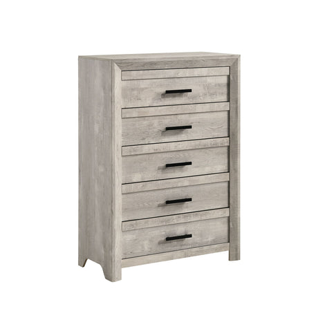 Eleanor 5-Drawer Chest in White - Tampa Furniture Outlet
