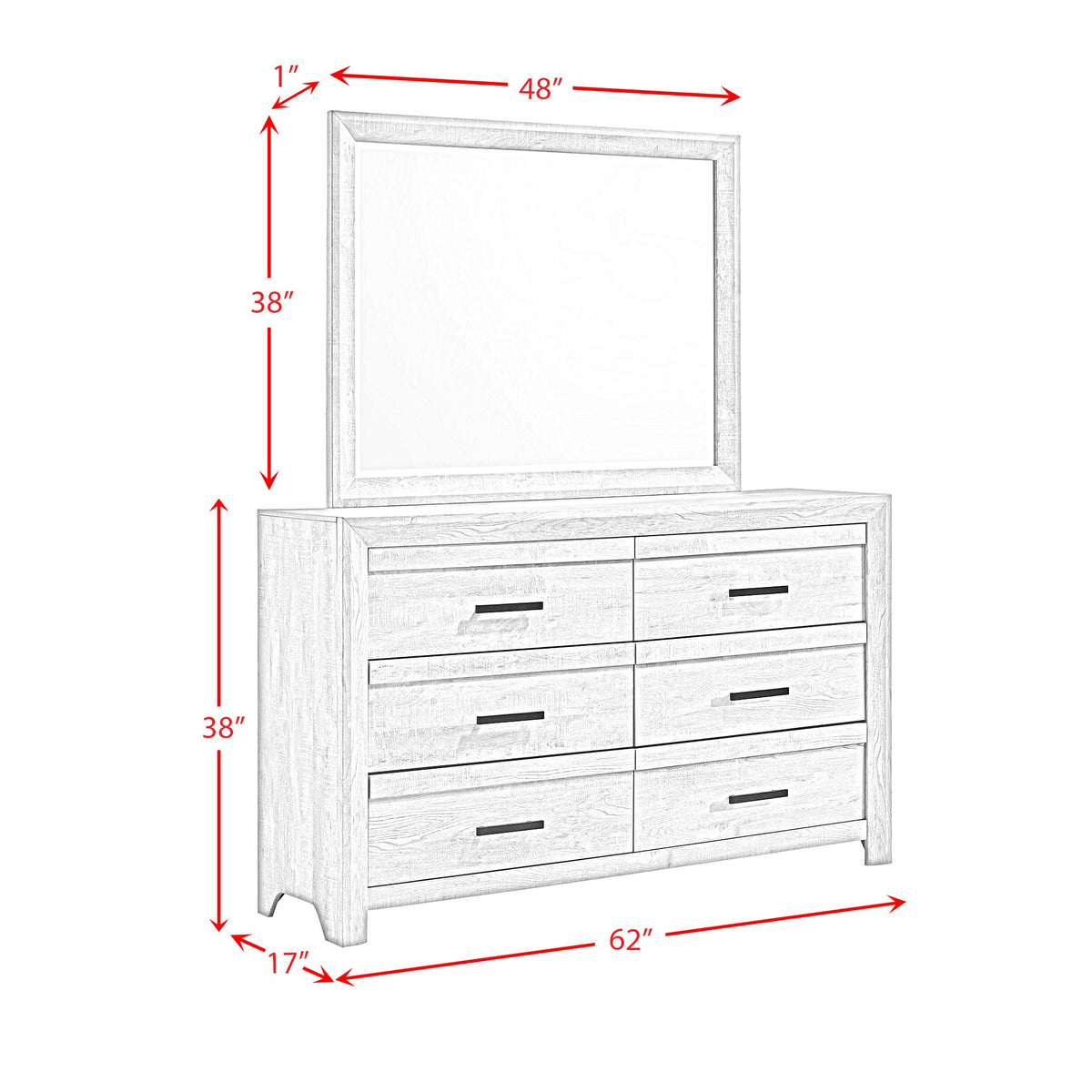 Eleanor Dresser & Mirror Set in Mocha Grey