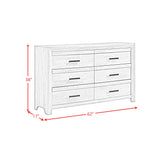 Eleanor 6-Drawer Dresser in White - Tampa Furniture Outlet
