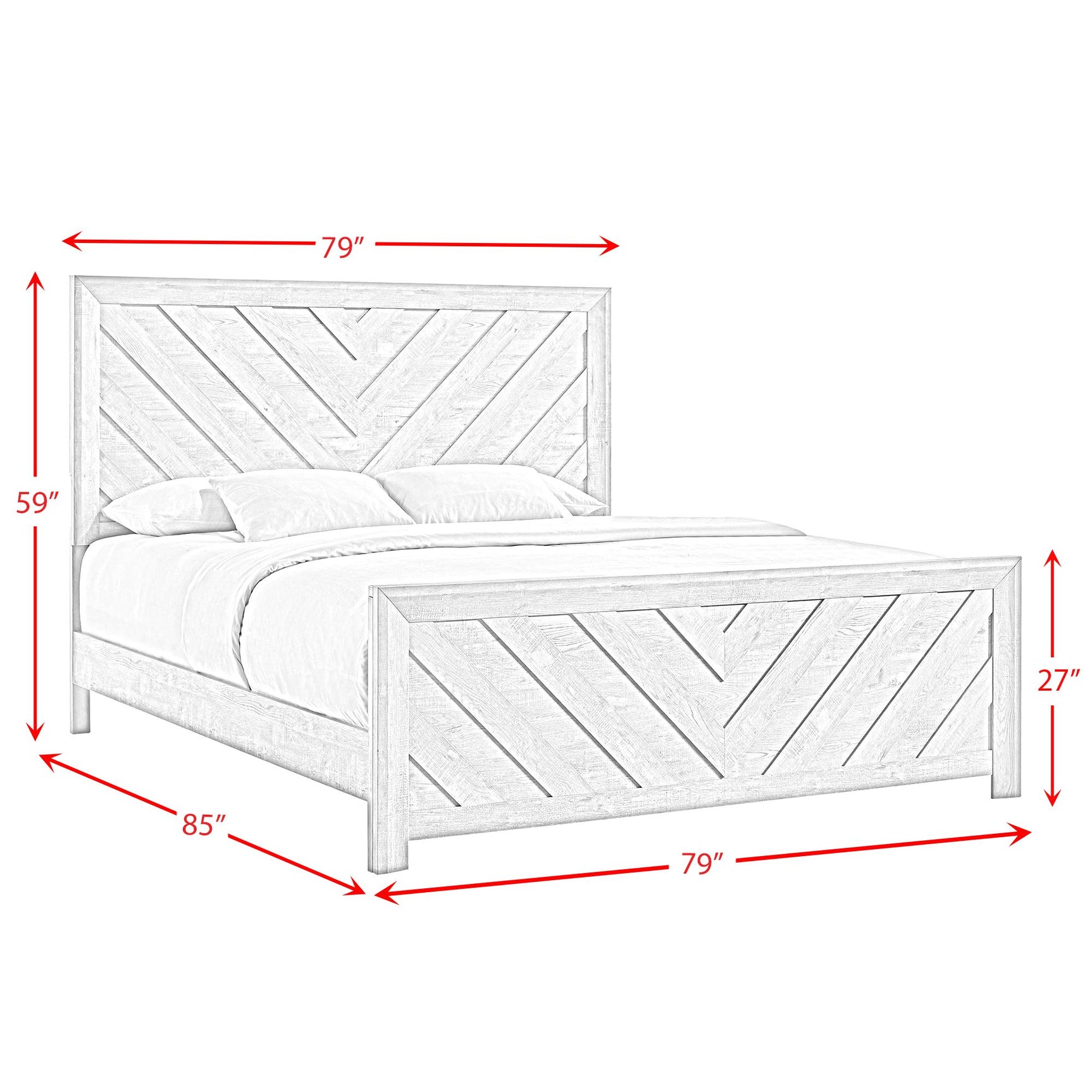 Eleanor King Bed in Mocha Grey - Tampa Furniture Outlet