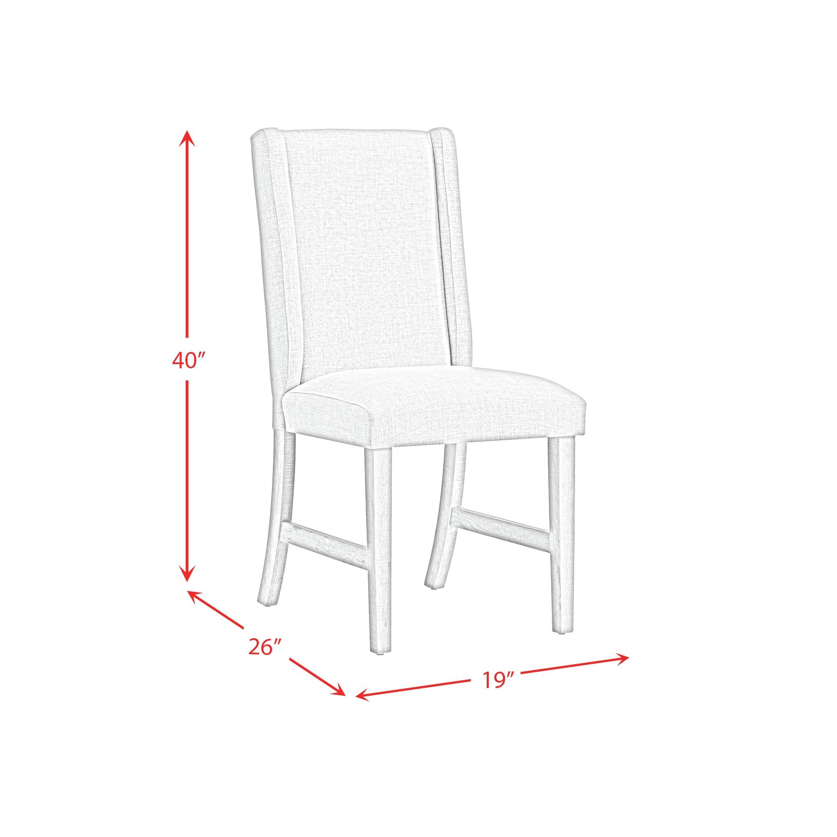 Eleanor Dining Side Chair with Heirloom Fabric in White (2 Per Carton) - Tampa Furniture Outlet