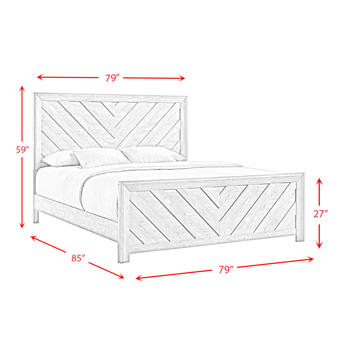 Ellen King Bed White