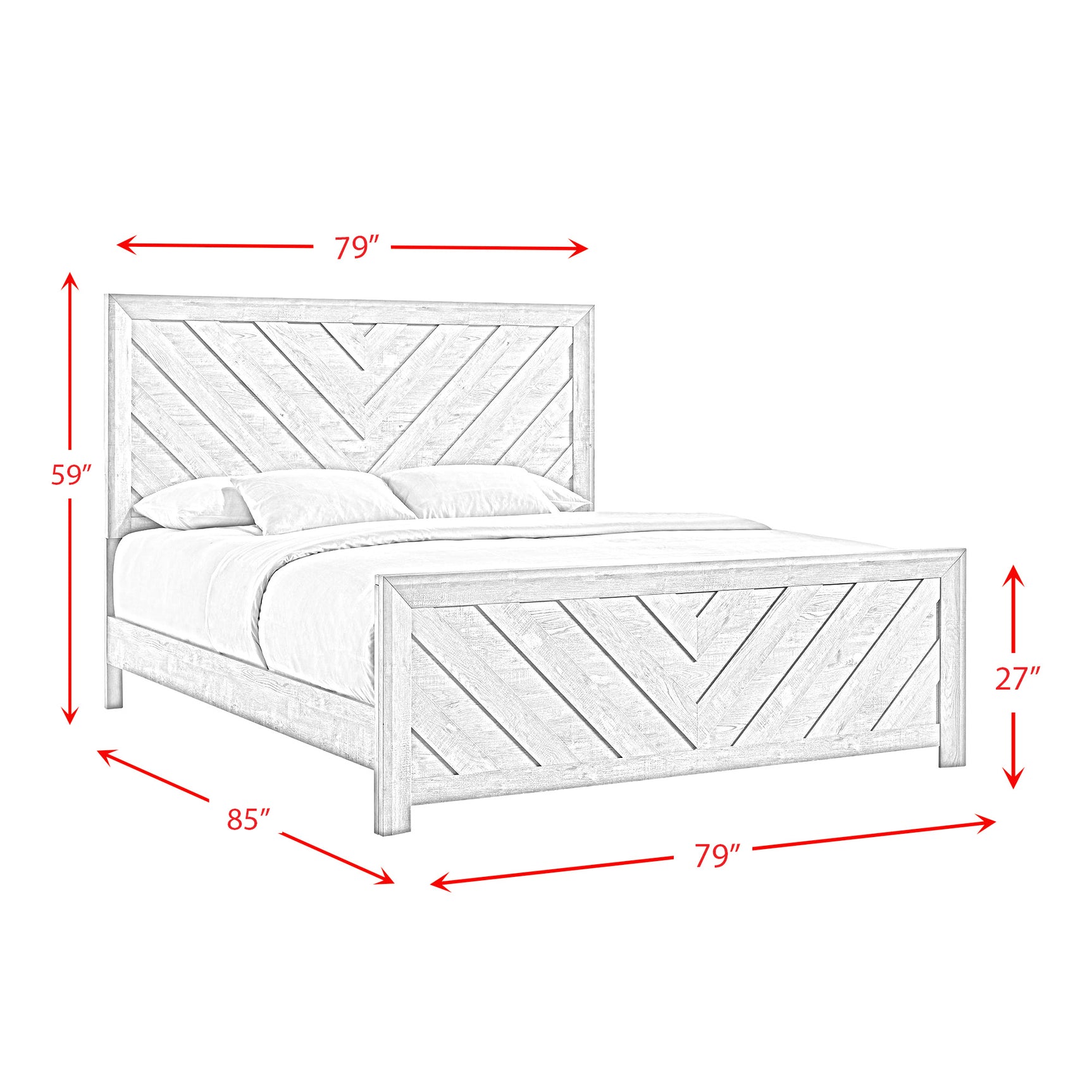 Ellen King Bed White - Tampa Furniture Outlet