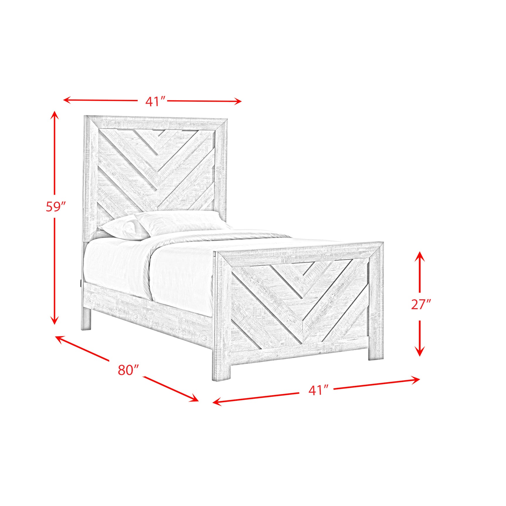 Ellen Twin Bed White - Tampa Furniture Outlet