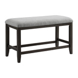 Elodie Counter Bench with Grey Fabric in Charcoal - Tampa Furniture Outlet