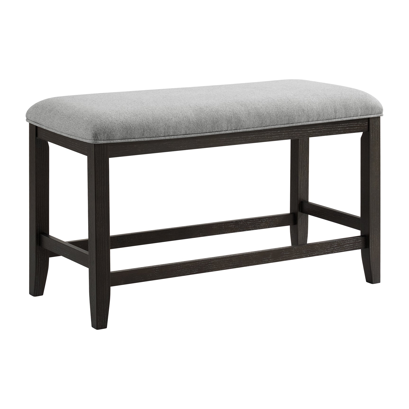 Elodie Counter Bench with Grey Fabric in Charcoal - Tampa Furniture Outlet