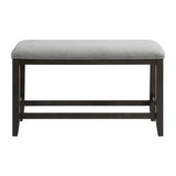 Elodie Counter Bench with Grey Fabric in Charcoal - Tampa Furniture Outlet