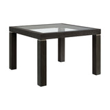 Elodie Counter Table with Glass in Charcoal - Tampa Furniture Outlet