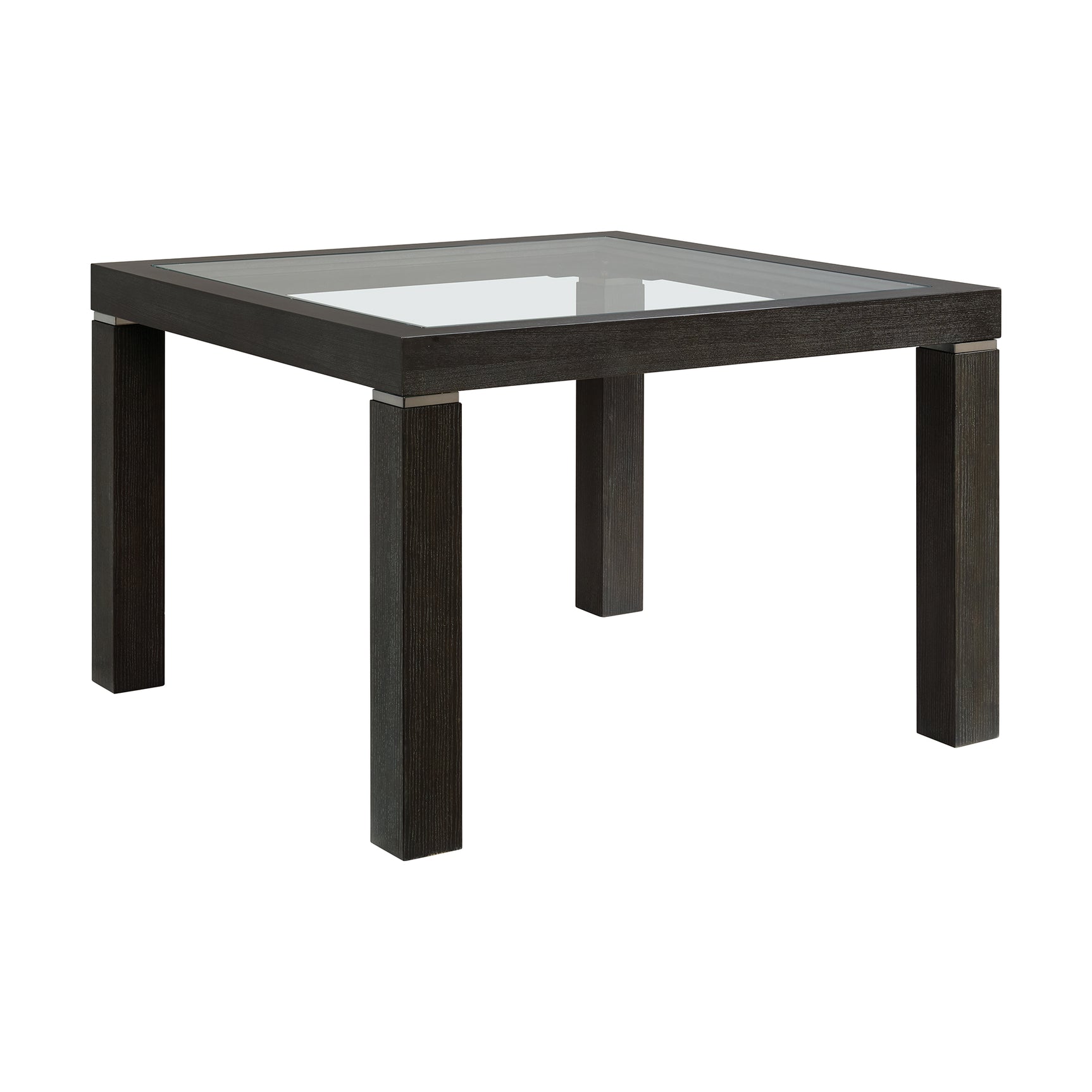 Elodie Counter Table with Glass in Charcoal - Tampa Furniture Outlet