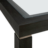 Elodie Counter Table with Glass in Charcoal - Tampa Furniture Outlet
