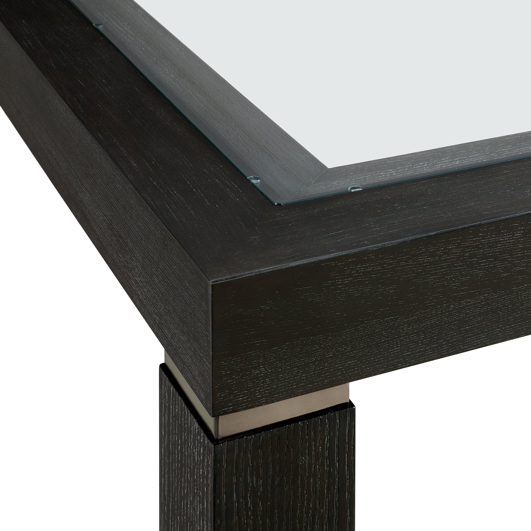 Elodie Counter Table with Glass in Charcoal - Tampa Furniture Outlet