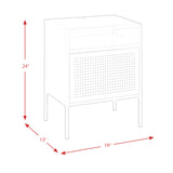 Ember Nightstand (C-1094) BLACK NIGHTSTAND W/ USB