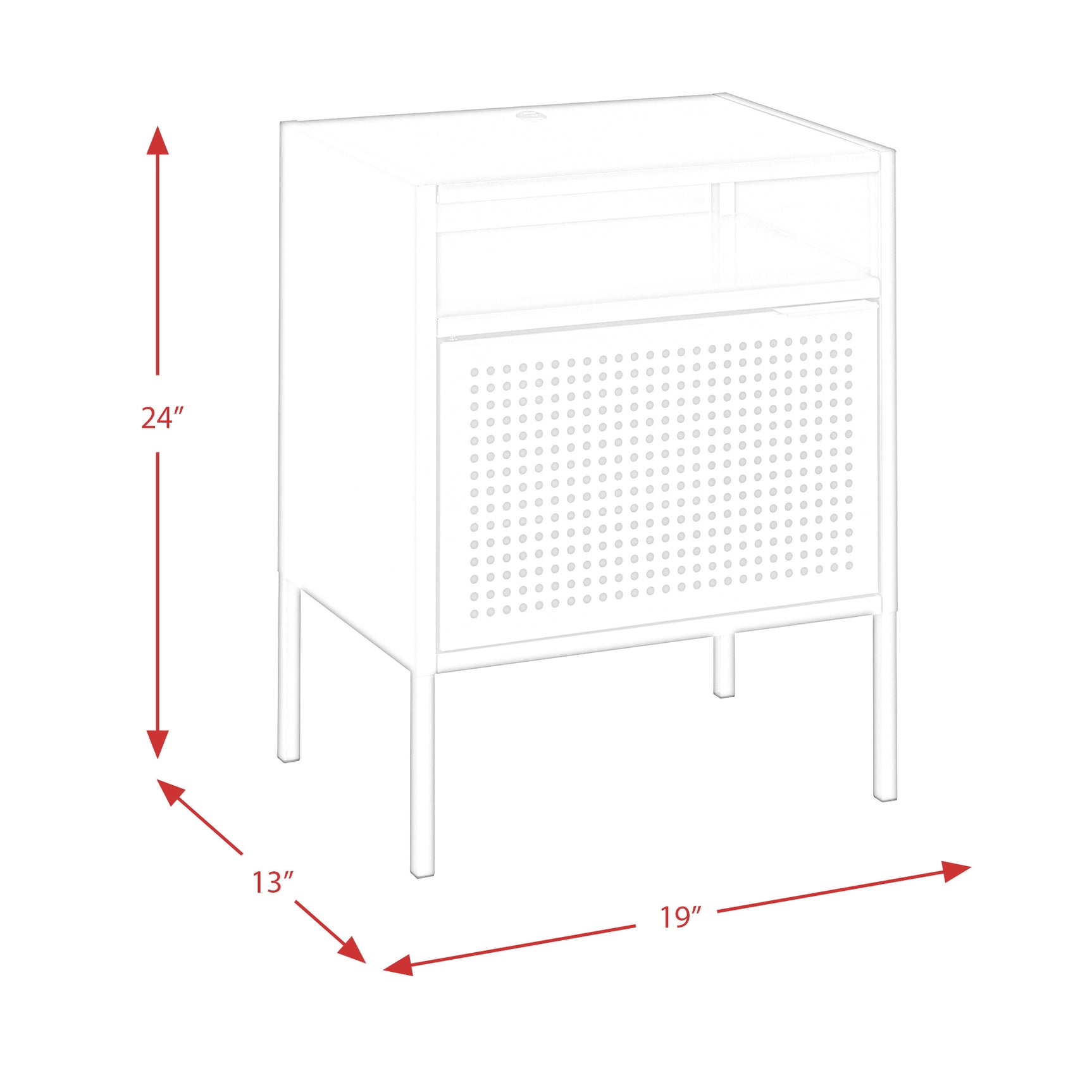 Ember Nightstand (C-1094) GREY NIGHTSTAND W/ USB - Tampa Furniture Outlet