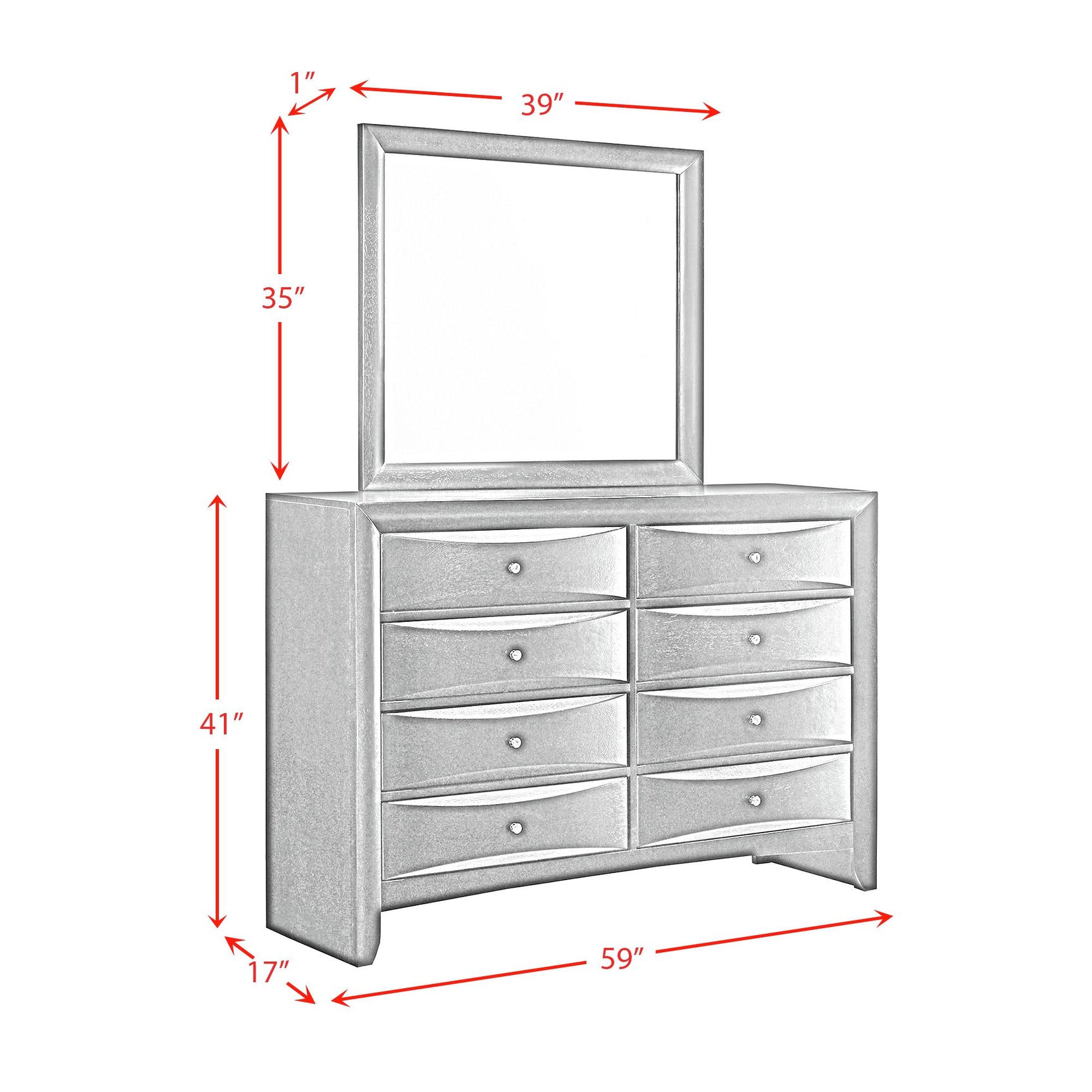 Emily Dresser & Mirror Set - Tampa Furniture Outlet